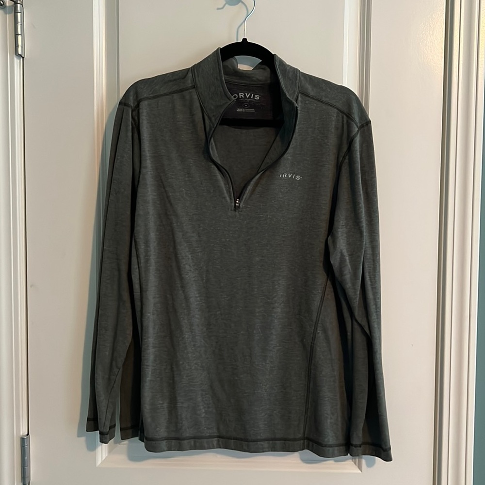 Men's Orvis Performance Quarter-Zip in Forest Green Size Medium